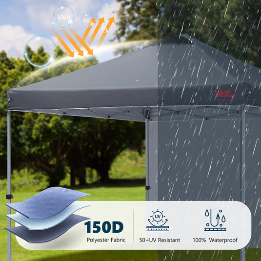 Leisure Sports Durable Ez Pop-Up Canopy Tent with One Sidewall - 8x8, 10x10, 12x12