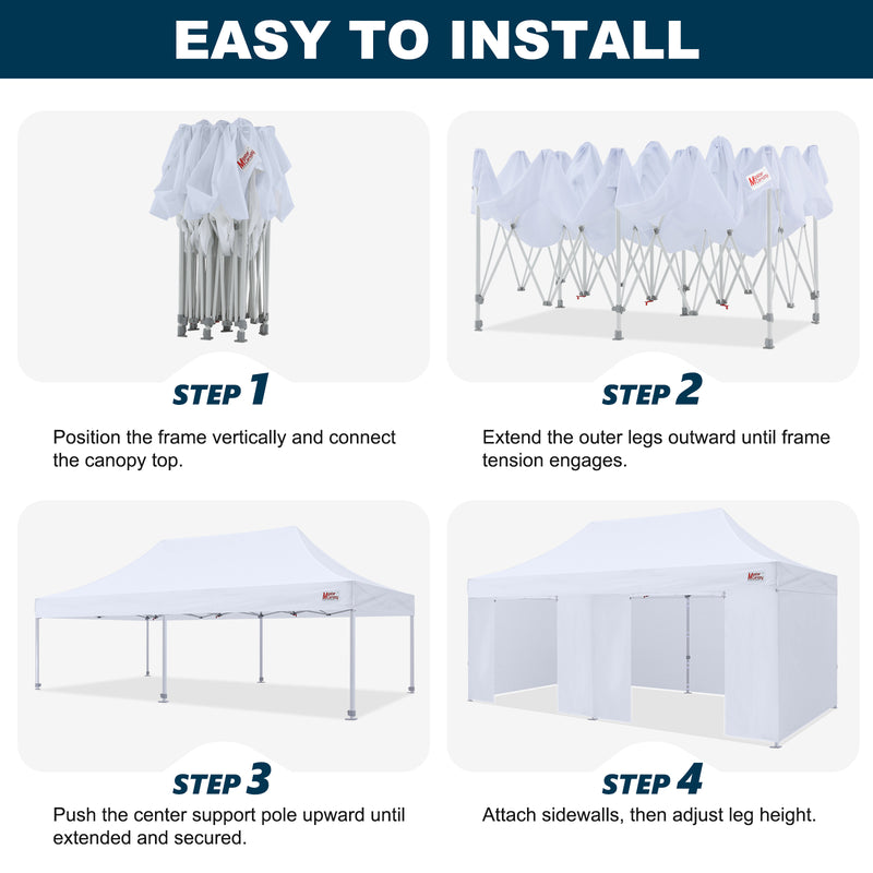 Load image into Gallery viewer, Mastercanopy Core-35 Premium Heavy Duty Instant Canopy Tent with Sidewalls - 10x10, 10x15, 10x20
