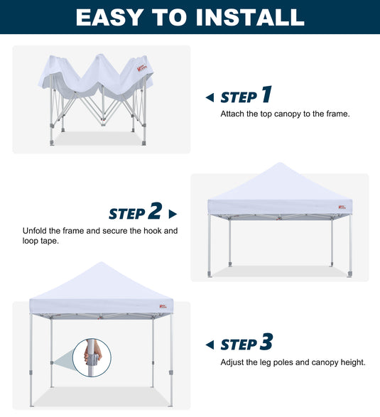 Mastercanopy Lite-30 Commercial Canopy Tent Instant Shelter - 10x10, 10x15, 10x20