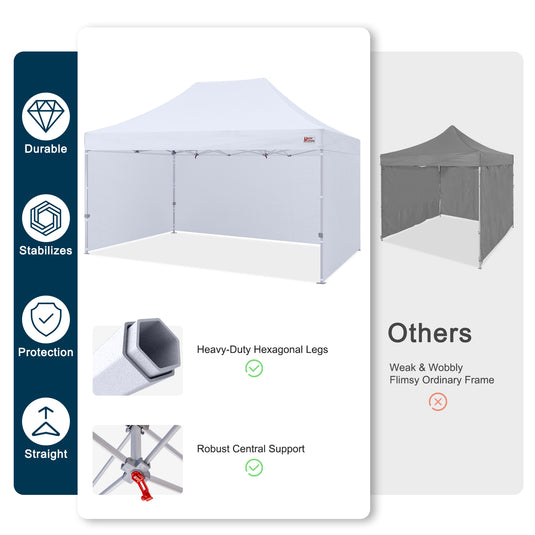 Mastercanopy Core-35 Premium Heavy Duty Instant Canopy Tent with Sidewalls - 10x10, 10x15, 10x20