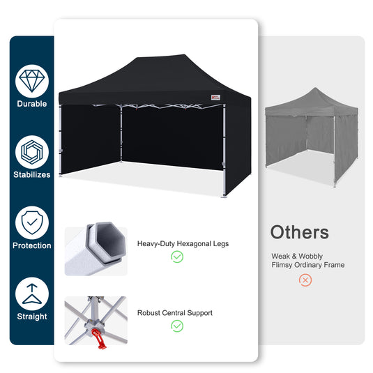 Mastercanopy Core-35 Premium Heavy Duty Instant Canopy Tent with Sidewalls - 10x10, 10x15, 10x20