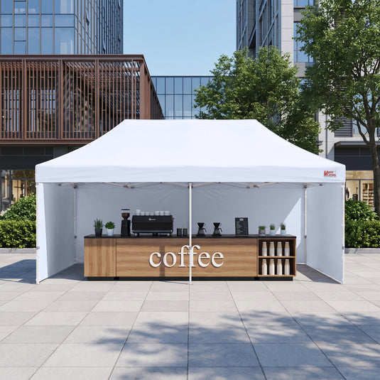 Mastercanopy Lite-30 Commercial Canopy Tent with Sidewalls - 10x10, 10x15, 10x20