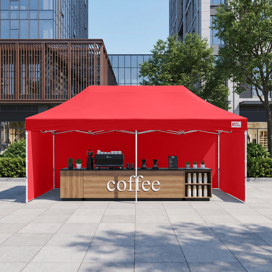 Mastercanopy Lite-30 Commercial Canopy Tent with Sidewalls - 10x10, 10x15, 10x20
