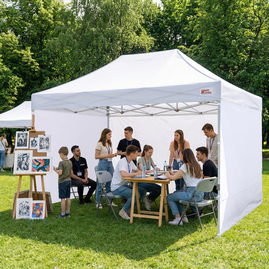 Mastercanopy Lite-30 Commercial Canopy Tent with Sidewalls - 10x10, 10x15, 10x20