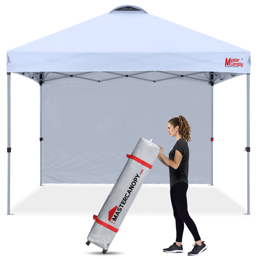 MASTERCANOPY 6.6x6.6/8x8 Durable Ez Pop-up Canopy Tent with 1 Sidewall