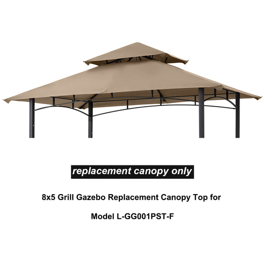 MASTERCANOPY  8x5 Grill Gazebo Replacement Canopy Top for Model L-GG001PST-F