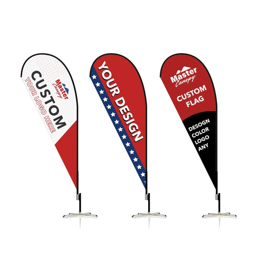 Custom Feather Blade Teardrop Rectangle Flag Full Set 8 FT, 10 FT, 12 FT