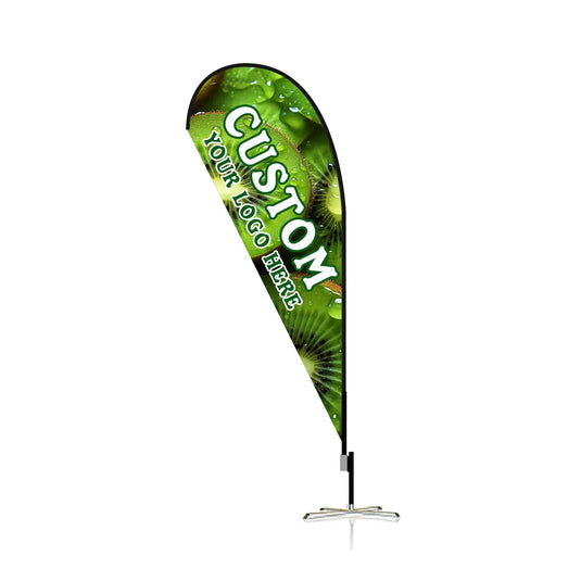 Custom Feather Blade Teardrop Rectangle Flag Full Set 8 FT, 10 FT, 12 FT