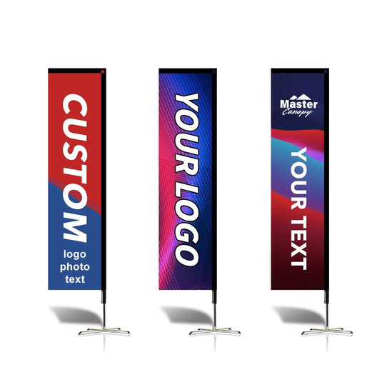 Custom Feather Blade Teardrop Rectangle Flag Full Set 8 FT, 10 FT, 12 FT