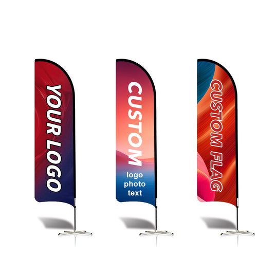 Custom Curved Blade Flag 8 FT, 10 FT, 12 FT