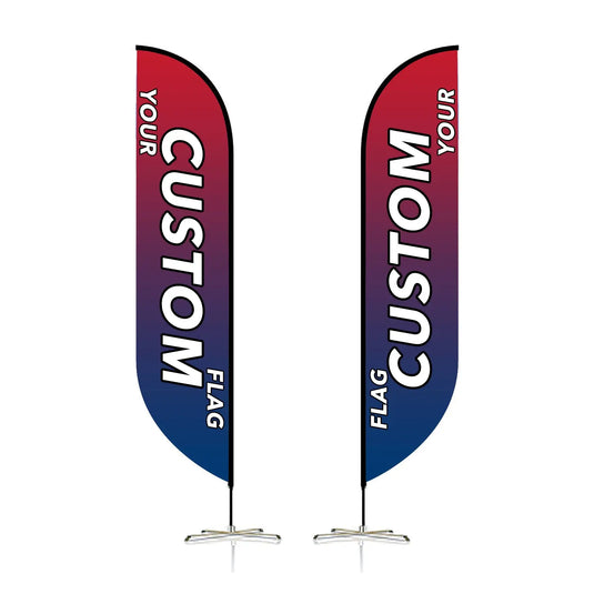 Custom Feather Blade Teardrop Rectangle Flag Full Set 8 FT, 10 FT, 12 FT
