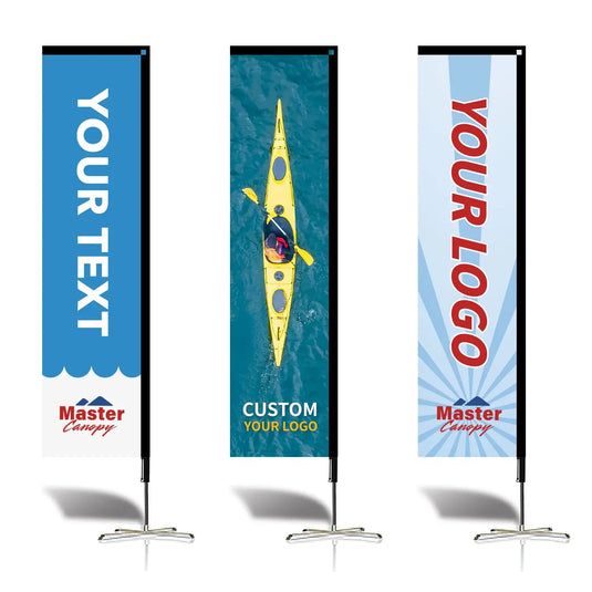 Custom Feather Blade Teardrop Rectangle Flag Full Set 8 FT, 10 FT, 12 FT
