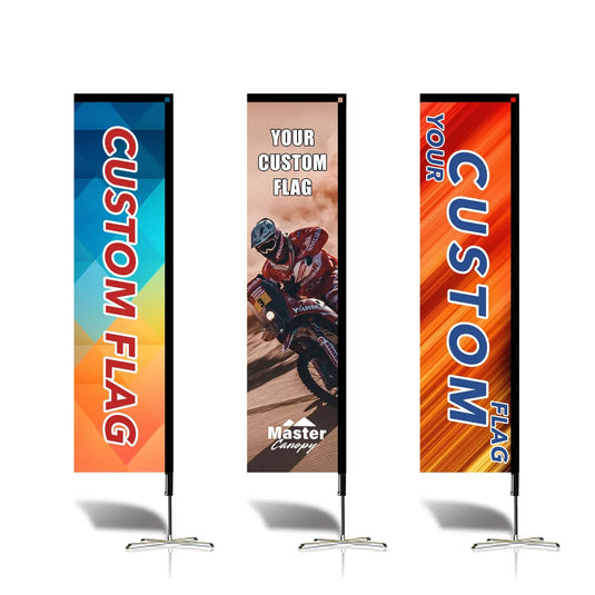 Custom Feather Blade Teardrop Rectangle Flag Full Set 8 FT, 10 FT, 12 FT