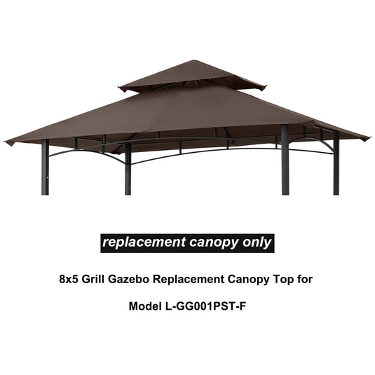 MASTERCANOPY  8x5 Grill Gazebo Replacement Canopy Top for Model L-GG001PST-F