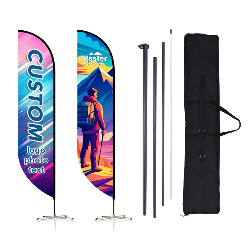 Load image into Gallery viewer, Custom Feather Blade Teardrop Rectangle Flag Full Set 8 FT, 10 FT, 12 FT
