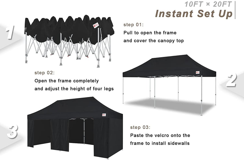 Load image into Gallery viewer, Premium+Series Heavy Duty Pop Up 10x10/10x20 Instant Canopy with Sidewalls
