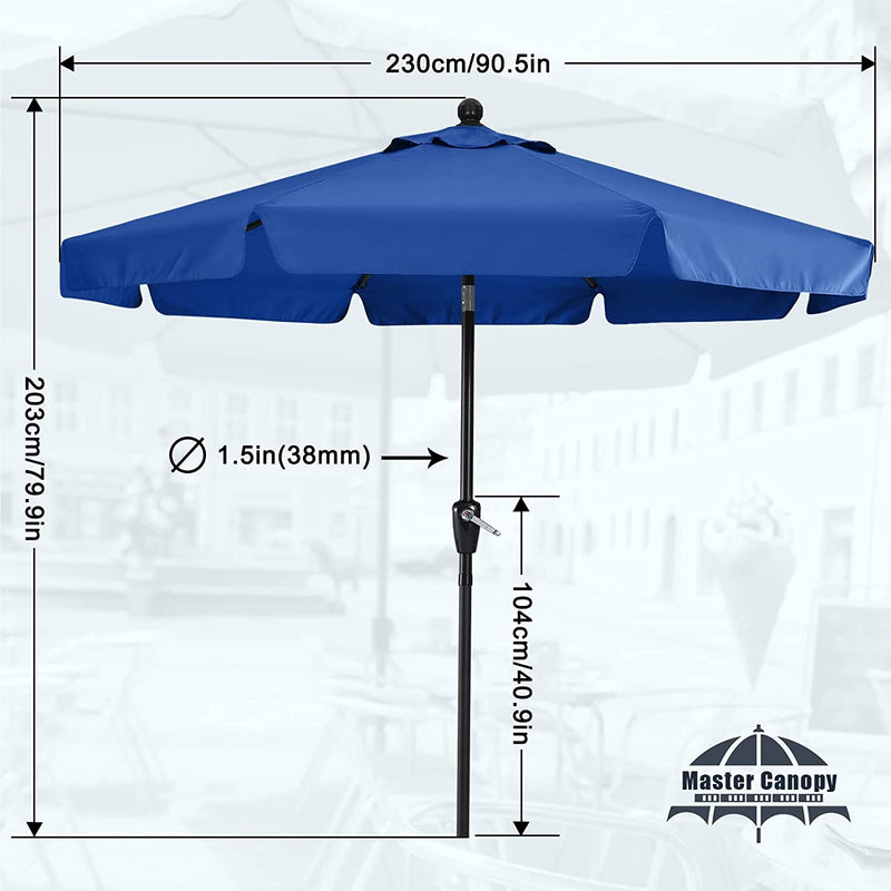 Load image into Gallery viewer, MASTERCANOPY Valance Patio Umbrella for Outdoor Table Market -8 Ribs

