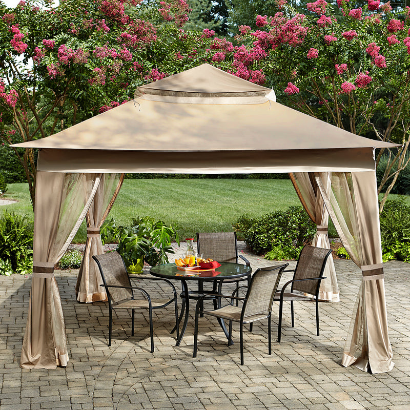 Load image into Gallery viewer, 11x11/13x13 Patio Gazebo Outdoor Pop Up Gazebo with Mesh Walls

