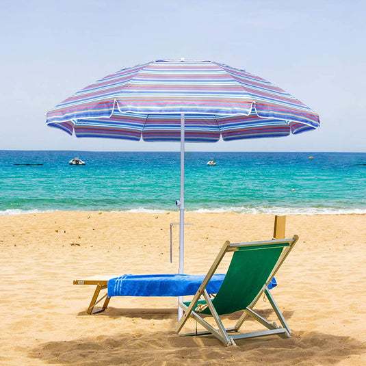 MASTERCANOPY 7FT Beach Umbrella with Sand Anchor -8 Ribs