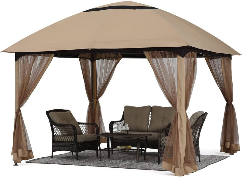 Load image into Gallery viewer, 10x10/10x12 Soft Top Outdoor Garden Gazebo for Patios with Netting Walls
