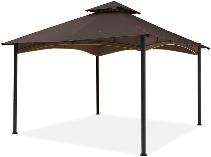 10x10 Outdoor Patio Gazebo Canopy for Garden,Brown