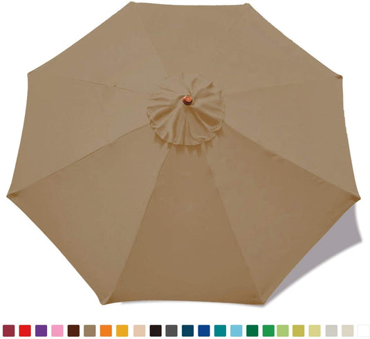 MASTERCANOPY Patio Umbrella Replacement Canopy Market Table Umbrella Canopy(9FT)