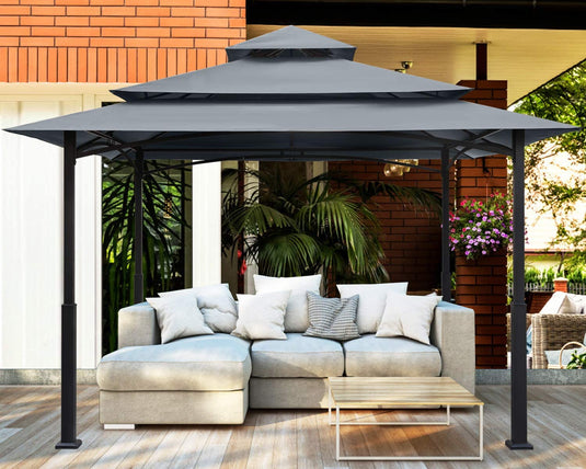 12x12 Soft Top Outdoor Garden Gazebo for Patios with Mosquito Netting