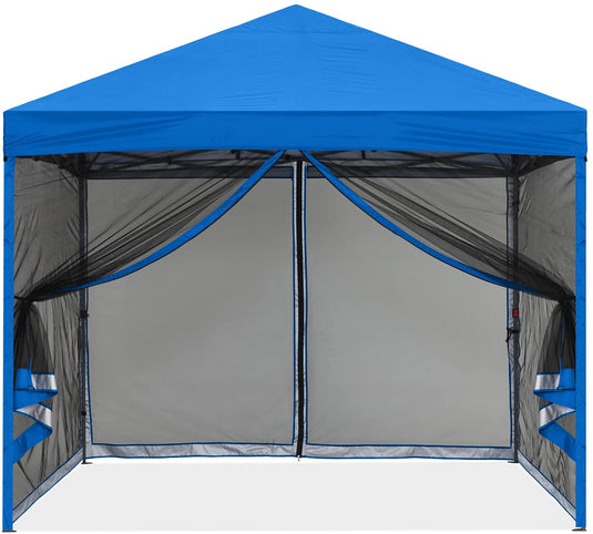 Leisure Sports 8x8/10x10 Pop-Up Easy Setup Outdoor Canopy with Netting Screen Walls