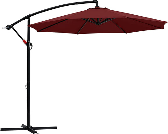 MASTERCANOPY Cantilever Patio Umbrella,with Crank and Cross Base