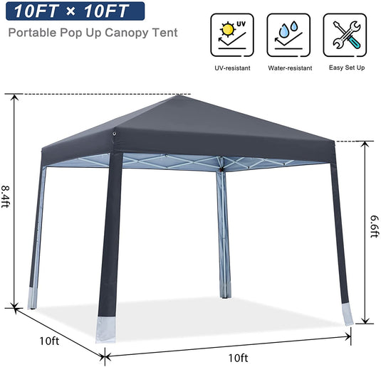MASTERCANOPY 10x10 Pop-up Canopy Tent Outdoor Beach Canopy with 4 Foot Pockets