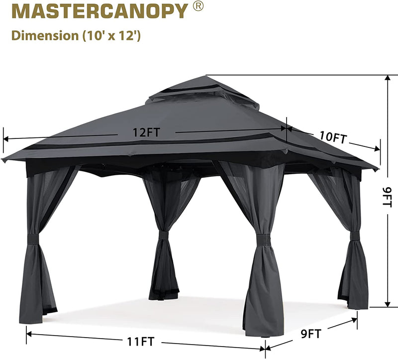 Load image into Gallery viewer, 8x8/10x10/x10x12 Outdoor Double Soft-Top Patio Gazebo with Mosquito Netting
