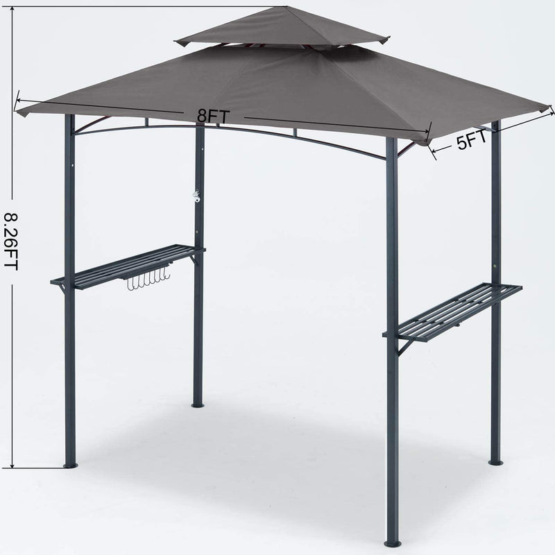 Load image into Gallery viewer, 8x5 Grill Gazebo Outdoor BBQ Gazebo Canopy with 2 LED Lights
