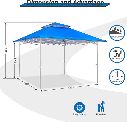Leisure Sports 13x13 Easy Pop-Up Canopy Tent Instant Shelter with Vented Top