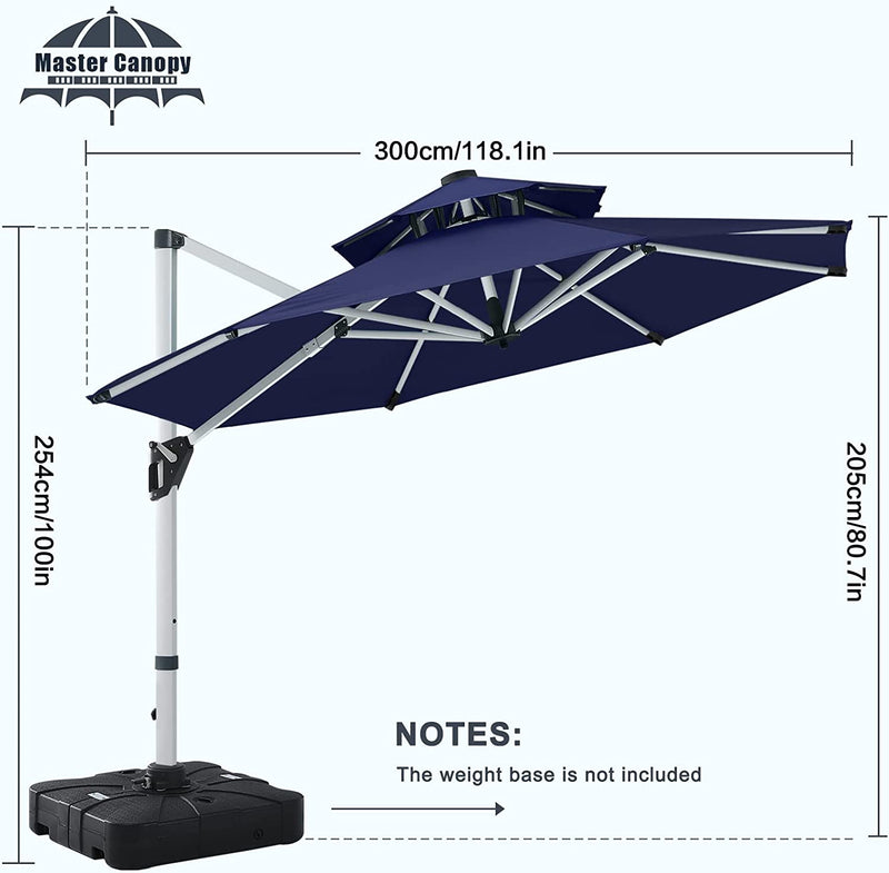Load image into Gallery viewer, MASTERCANOPY Cantilever Patio umbrella Round Hanging with Double Layer Canopy
