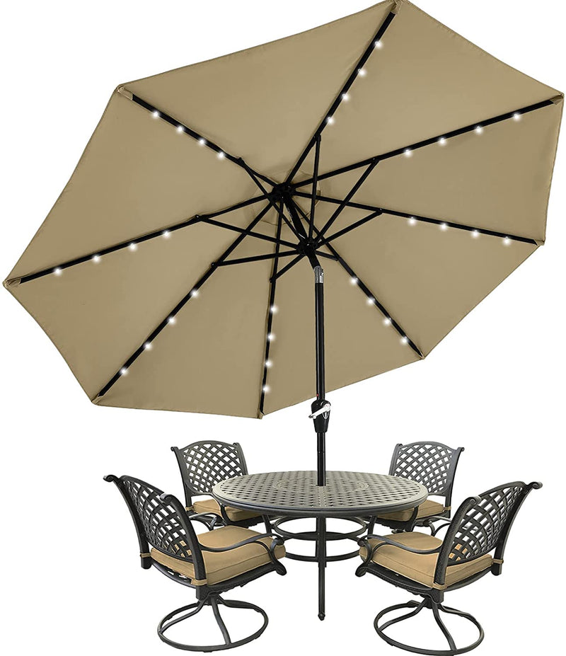 Load image into Gallery viewer, MASTERCANOPY Patio Umbrella with 32 Solar LED Lights -8 Ribs
