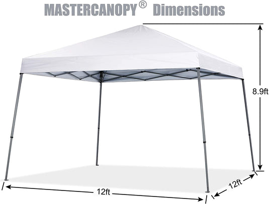 Leisure Sports 8x8/10x10/12x12 Portable Pop Up Canopy Tent with Large Base