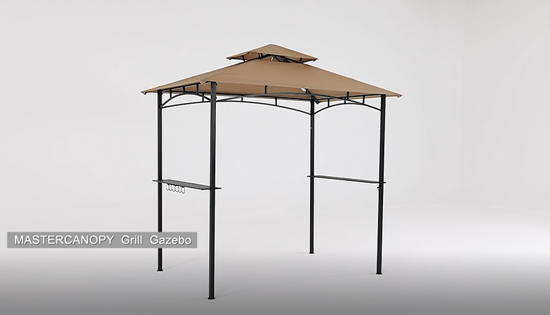 Load and play video in Gallery viewer, 8x5 Grill Gazebo Outdoor BBQ Gazebo Canopy with 2 LED Lights
