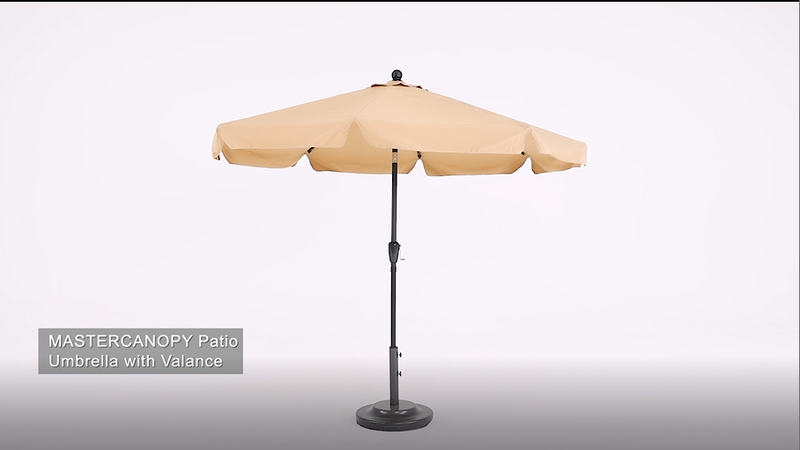Load and play video in Gallery viewer, MASTERCANOPY Valance Patio Umbrella for Outdoor Table Market -8 Ribs
