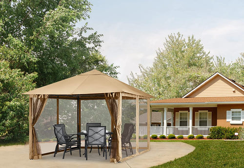 MASTERCANOPY 10x10FT Outdoor Patio Gazebo Canopy with Mosquito Netting